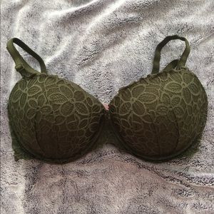 Olive green date push up bra